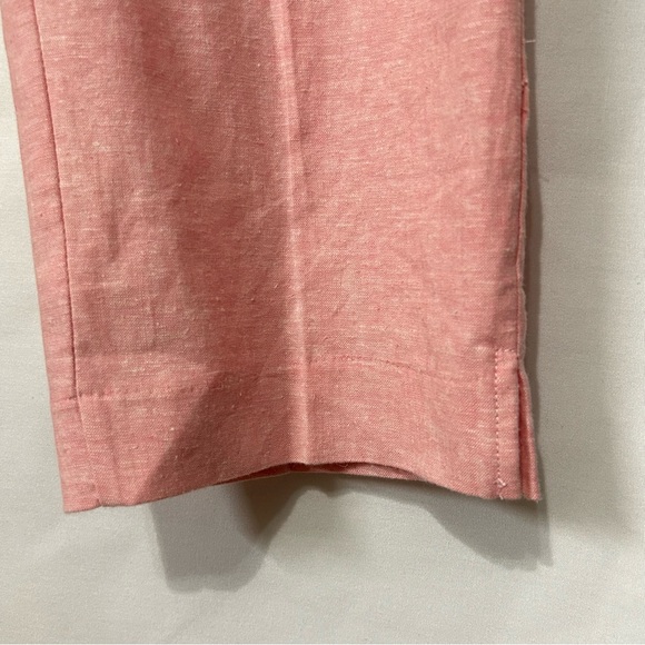 NY & Co 7th Ave Design Studio Capri Pink Linen Blend Crop Straight Pants Sz 16 - Picture 6 of 14